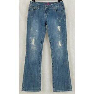 Rock & Roll Cowgirl Jeans Womens 28x34 Low Rise Bootcut Stud Flap Pockets